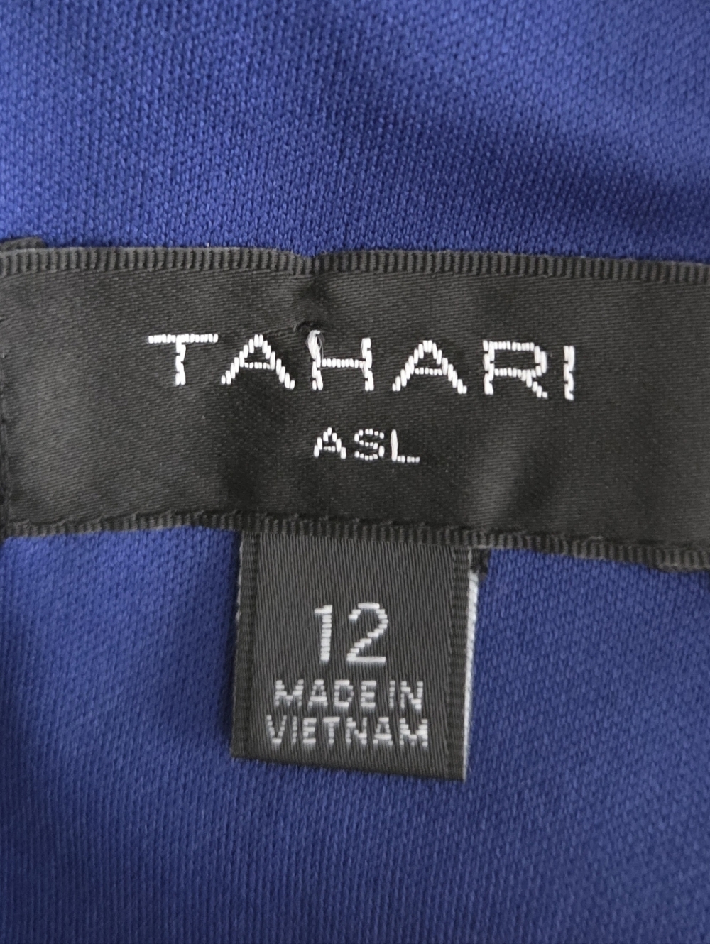 Tahari ASL Royal Blue Cap-Sleeve Midi Sheath Dress Size 12 - Picture 10 of 12